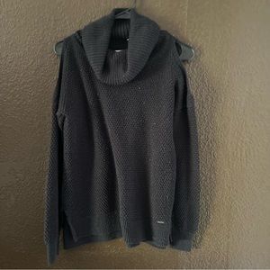 Black Hollister Cowl Neck Knit Sweater with Open Shoulders, Size Small